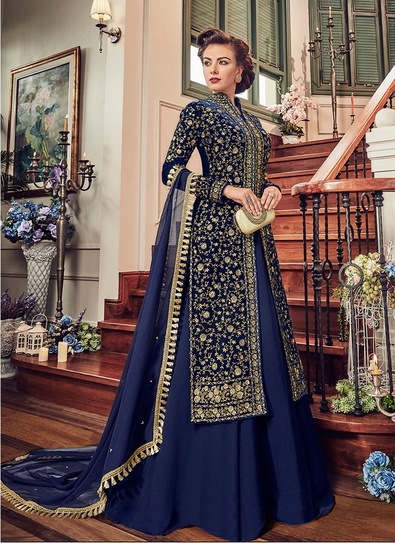 Navy Blue Party Wear Dress Best Sale ...