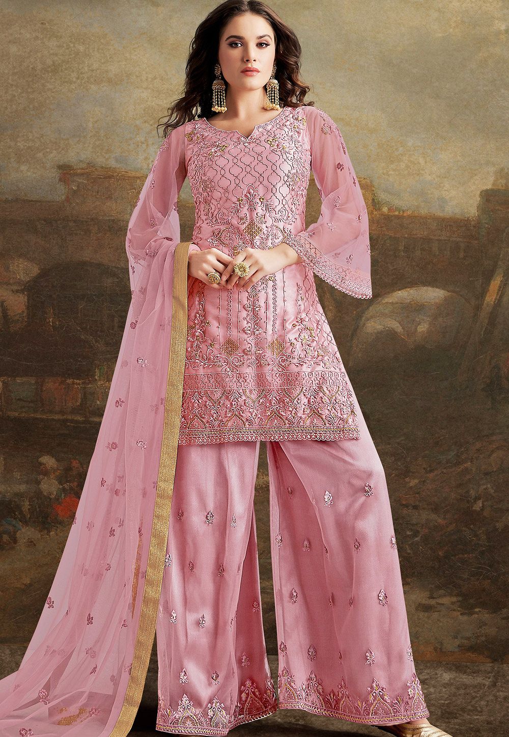 Long suits with plazo clearance