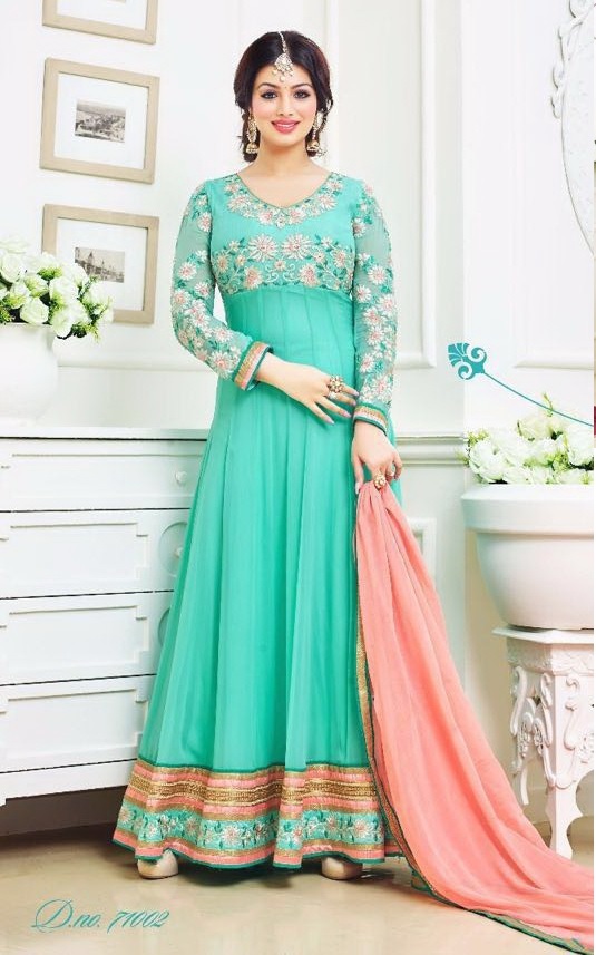 sea green anarkali