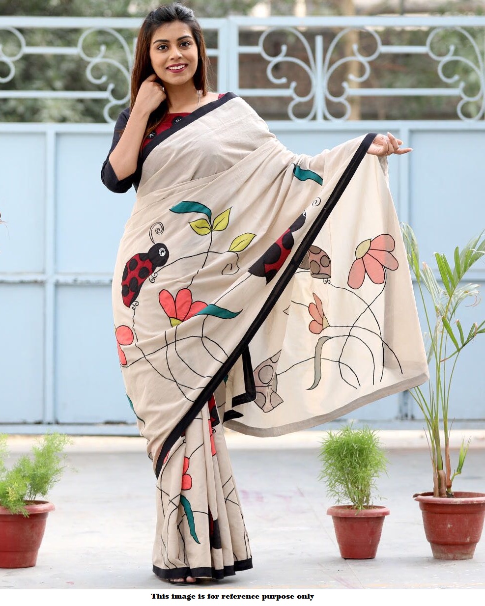 Buy Bollywood Inspired White satin digital print saree  in UK, USA and Canada