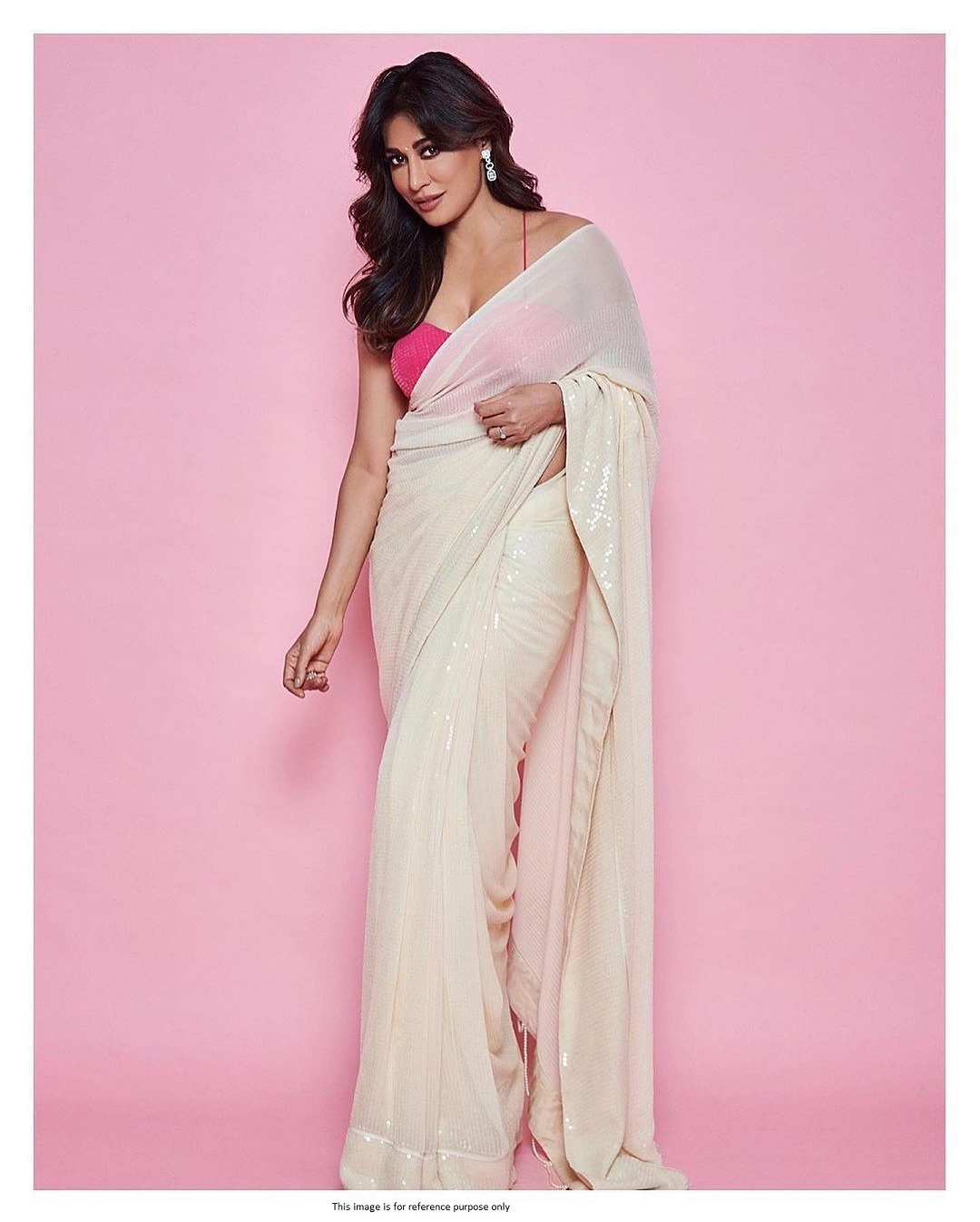 Buy Bollywood Chitrangada singh inspired white sequins saree in UK, USA and Canada