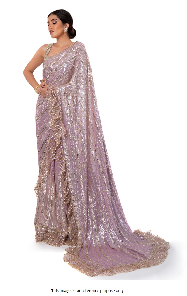 Buy Bollywood manish malhotra inspired lilac sequins saree in UK, USA and Canada