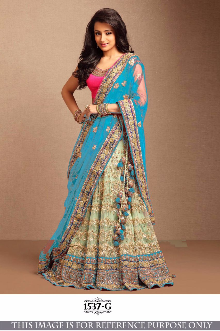 sky blue lehenga choli designs