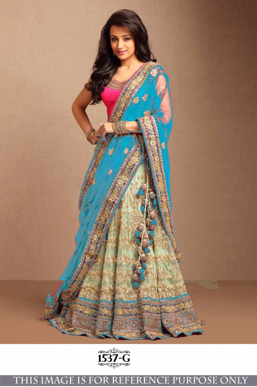 sky blue lehenga choli designs