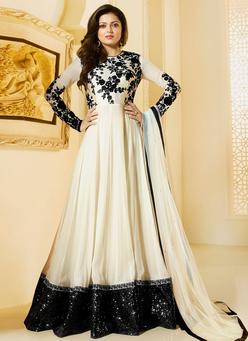 white and black anarkali