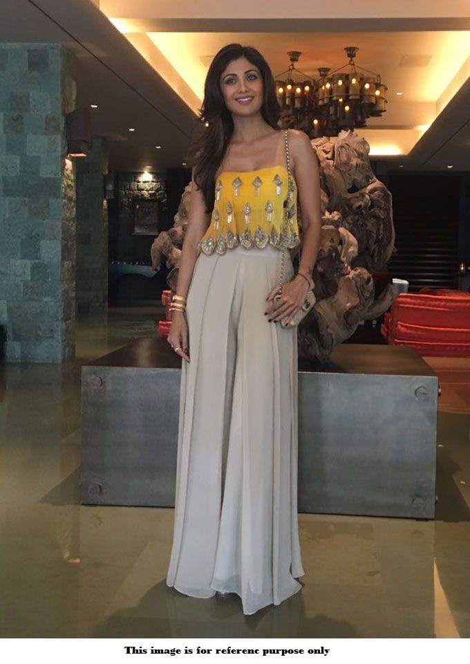 party wear palazzo with crop top