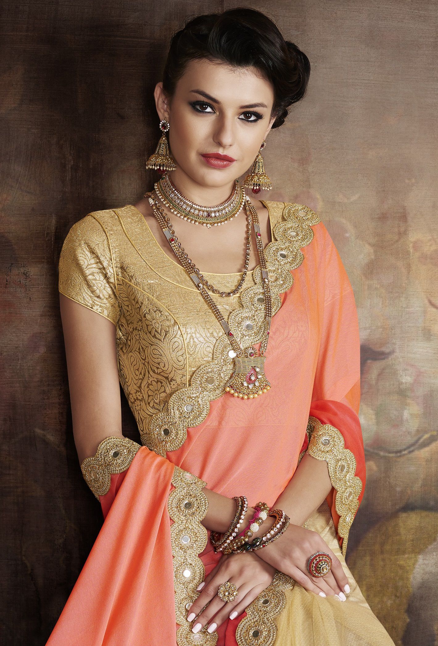 orange party wear
