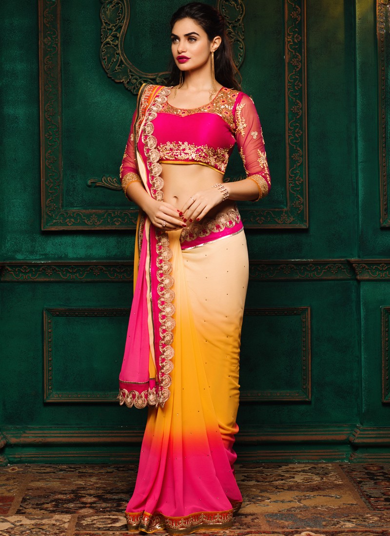 party wear hot saree