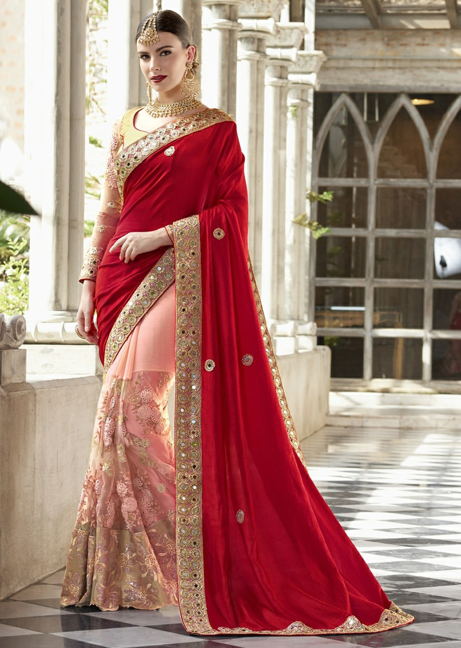 Chiffon sarees for clearance wedding