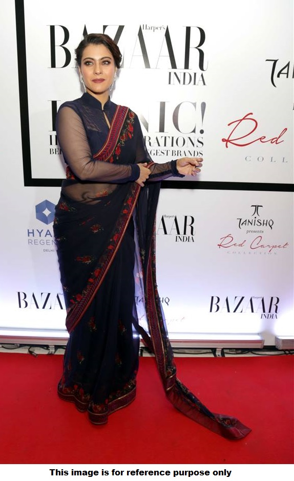 Buy Bollywood style Kajol Devgan Navy blue saree in UK, USA and Canada