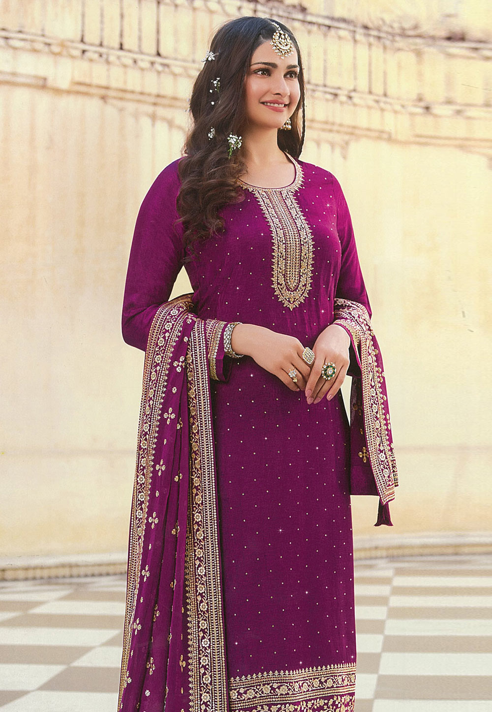 Purple Colour Vouch Naari 4 Georgette Designer Fancy Festive Wear Salwar  Suit Collection 935 - The Ethnic World