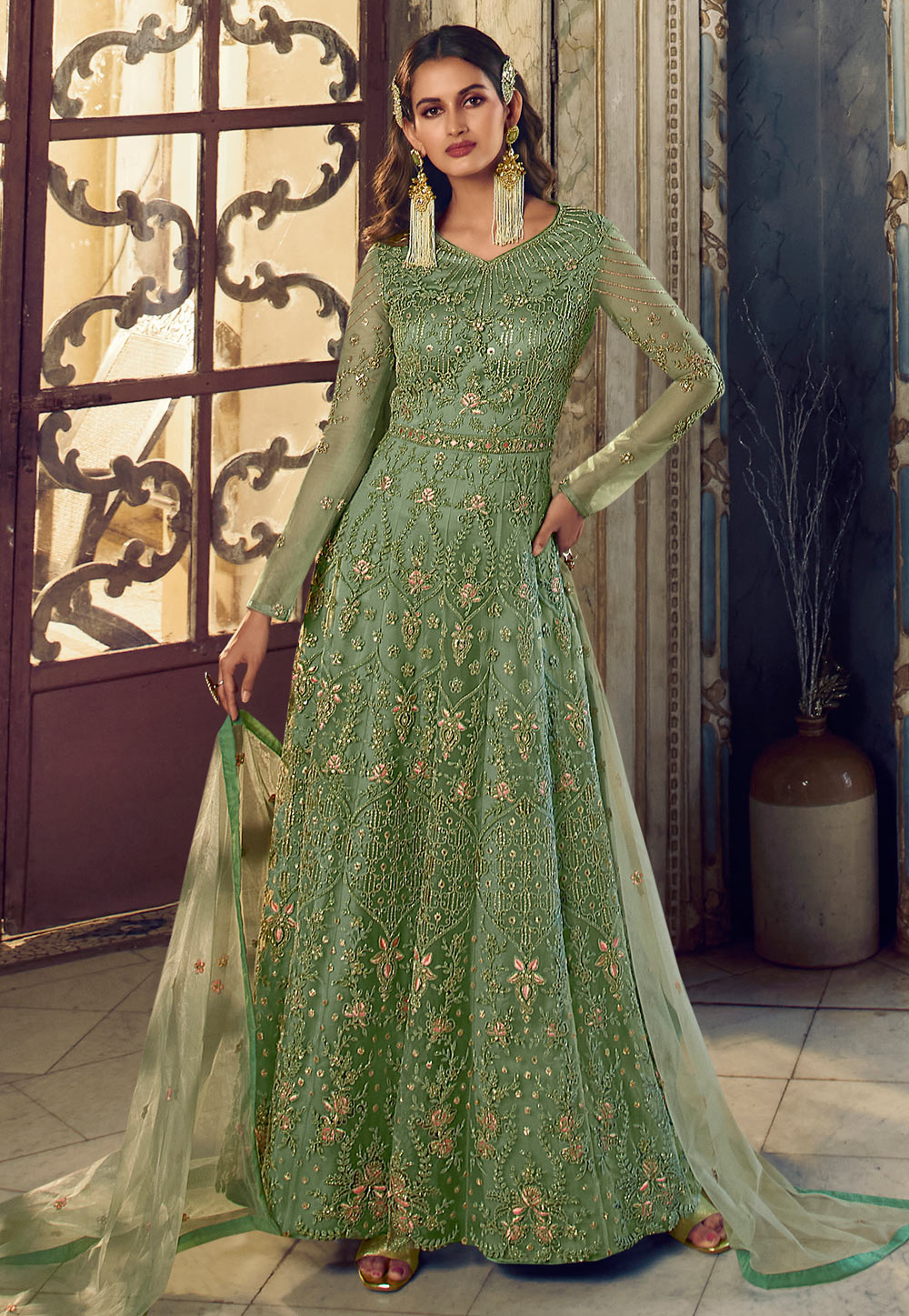 Buy Light Green Dresses & Gowns for Women by Zeelpin Online | Ajio.com