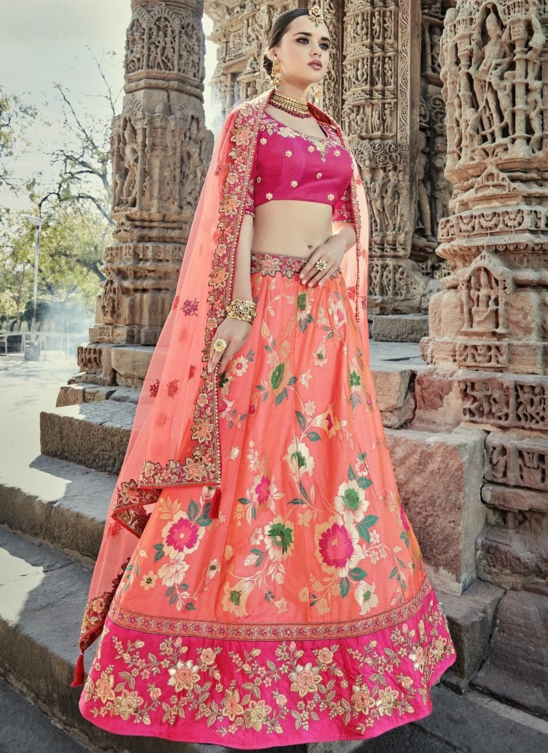 dark pink bridal lehenga