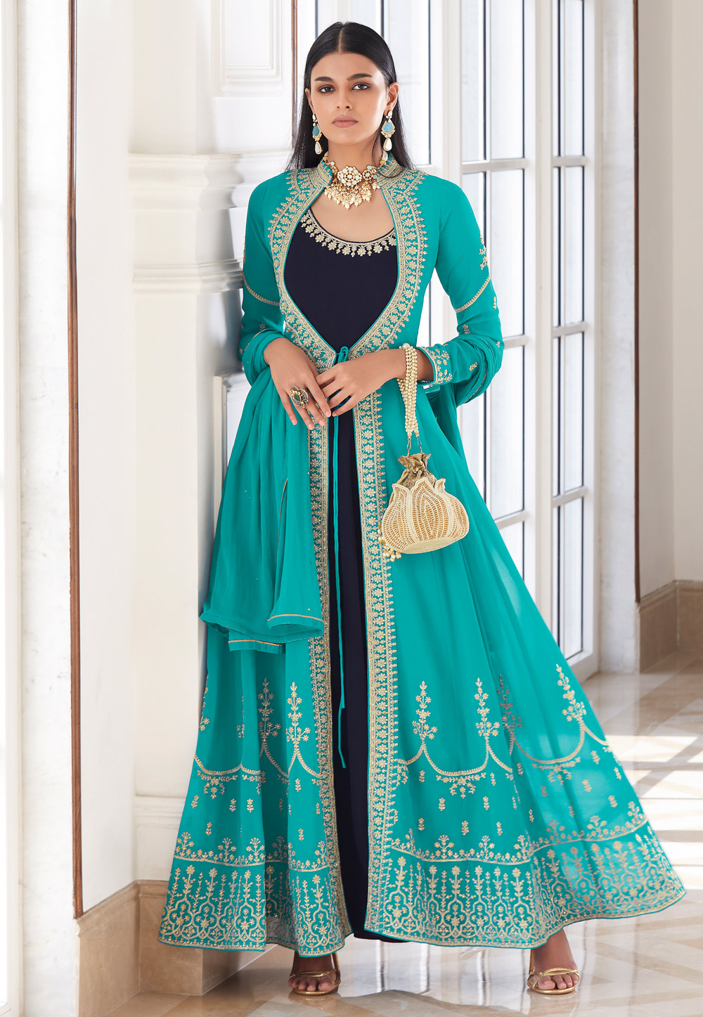 Buy Frock Style Trends Rayon Anarkali Suits Online for Women in USA