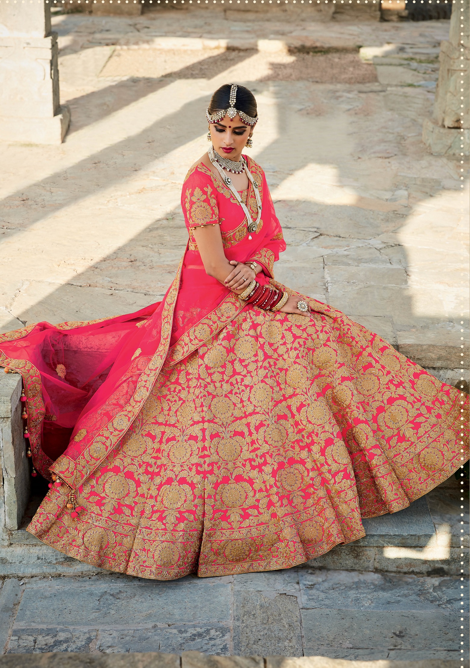 pink bridal lehenga online