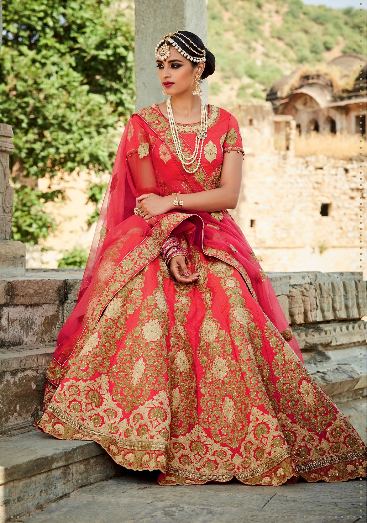 one shoulder lehenga choli