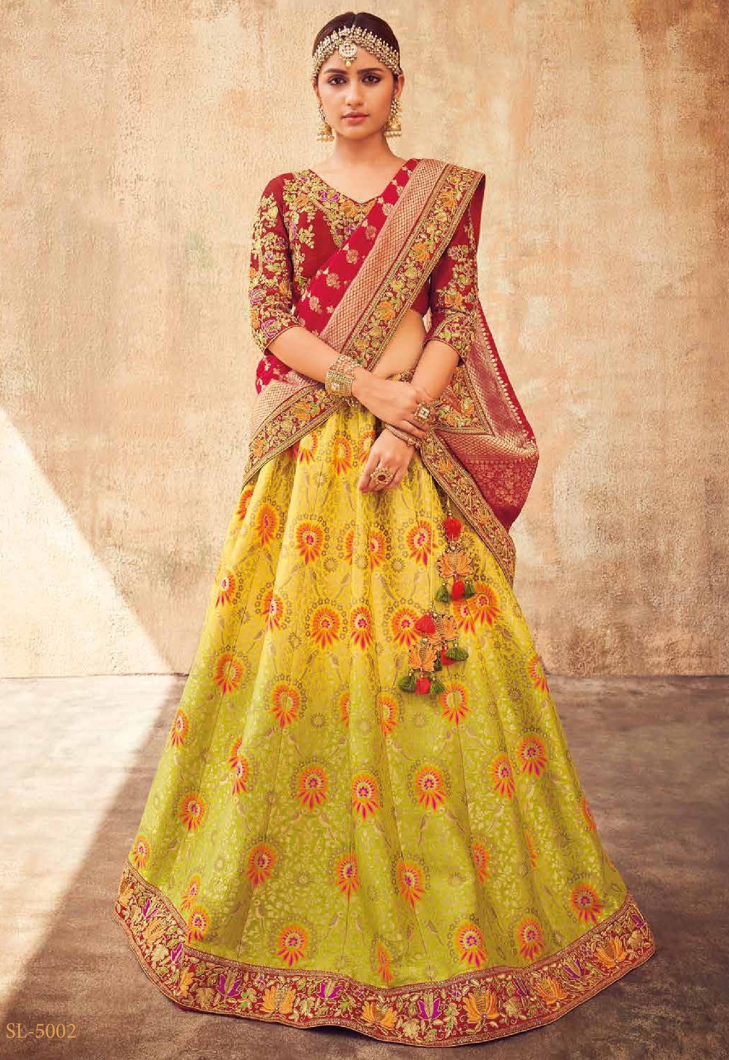 red and green indian wedding dresses