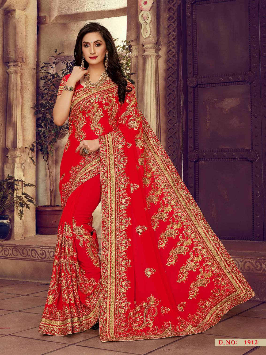 Party Wear Indian Wedding Saree 1912