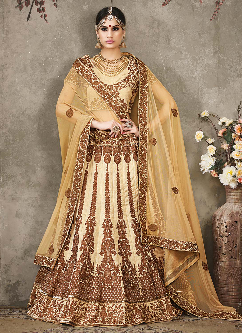 cream colour ghagra choli