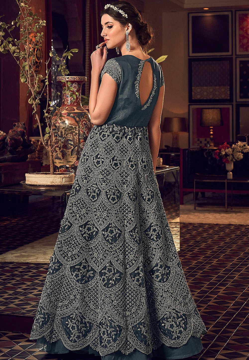 Spade Grey Heavy Designer Embroidered Anarkali Gown Suit - Indian Heavy  Anarkali Lehenga Gowns Sharara Sarees Pakistani Dresses in  USA/UK/Canada/UAE - IndiaBoulevard