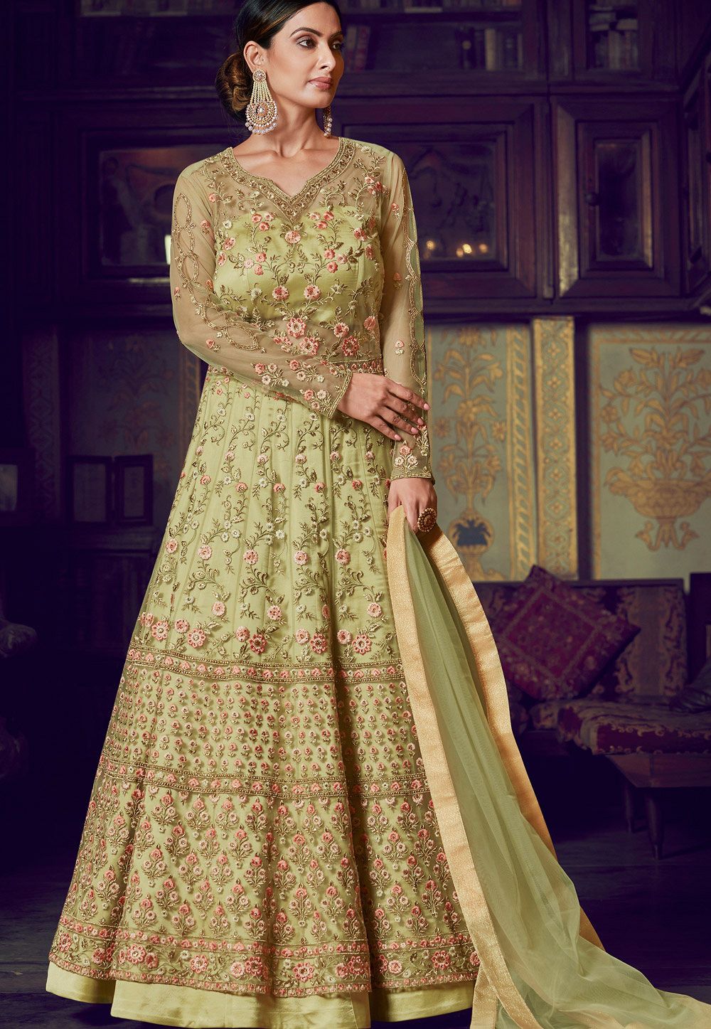 Maruti Fashion PISTA Heavy Anarkali Suits at Rs 1949 in Surat | ID:  23683363733