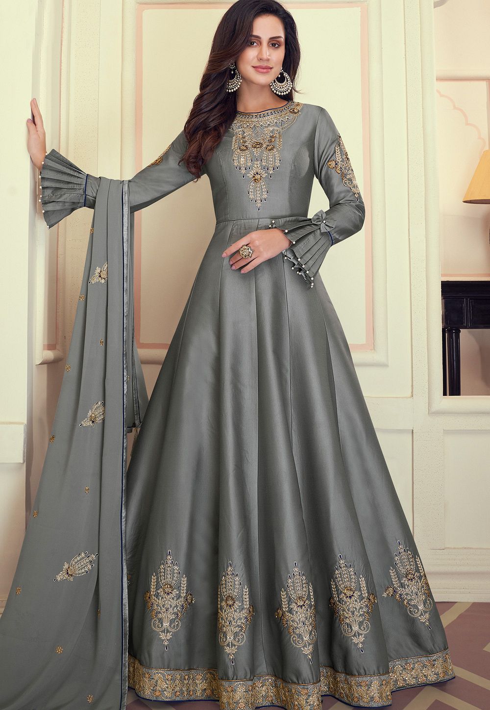 Indian Heavy Work Bridal Salwar kameez Anarkali Gown Readymade Dress Long  Gown | eBay