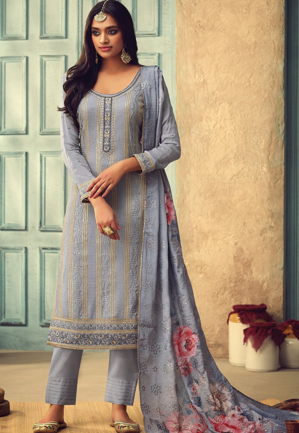 Buy Readymade Straight Suits for Women Salwar Kameez Ladies Suit Indian  Pakistani Casual WEAR Straight Legging Suit Woman Clothing Bollywood Party  WEAR Trouser Pant Suit Online at desertcartINDIA