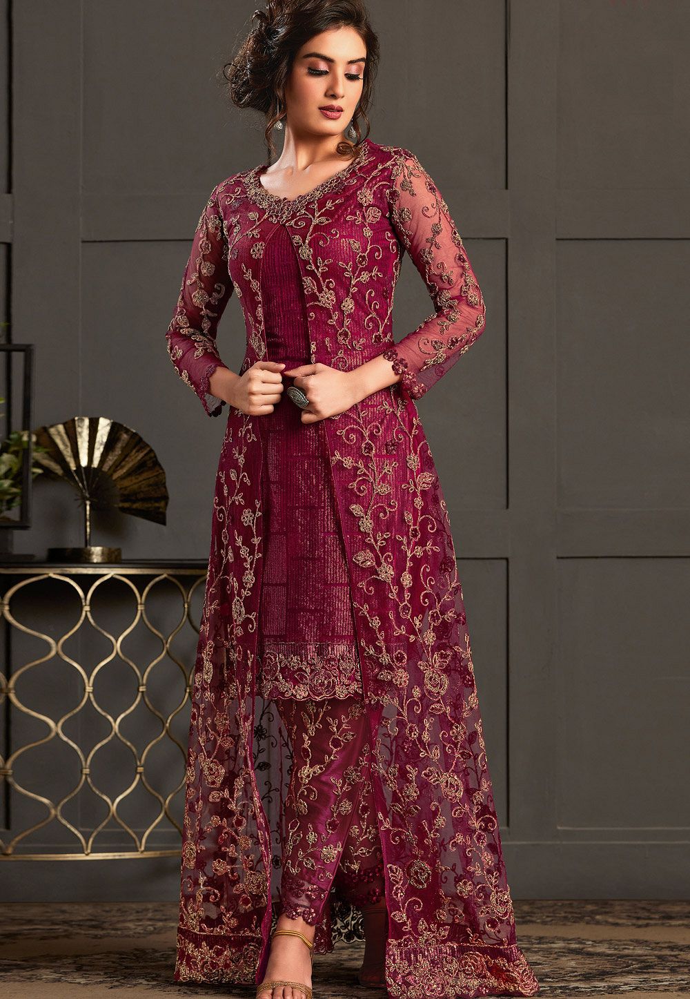 Buy CRYSFAB Long shrug with sleeveless inner kurti and pants Online at Best  Prices in India  JioMart