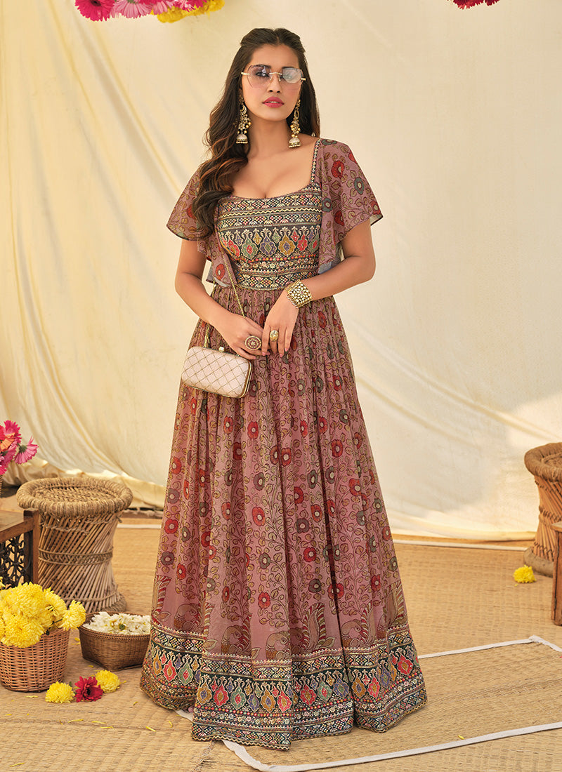 Buy Women Solid Cotton Blend Anarkali Gown Online In India At Discounted  Prices