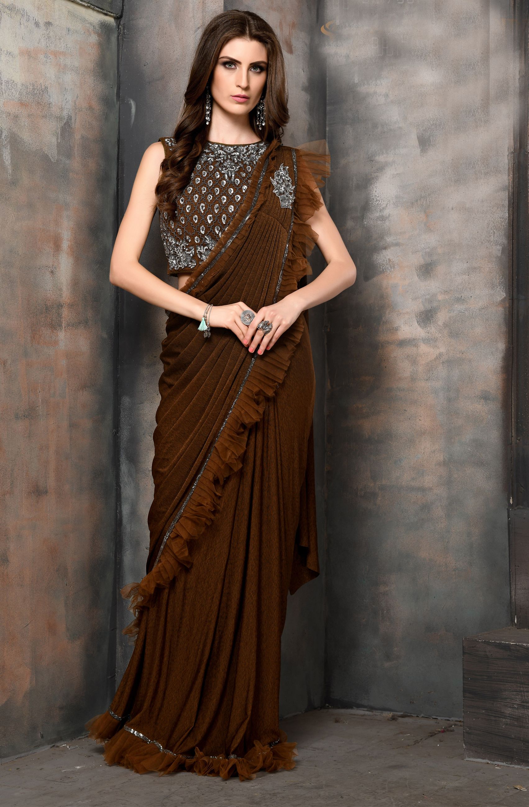 Ready to wear party wear saree 50034