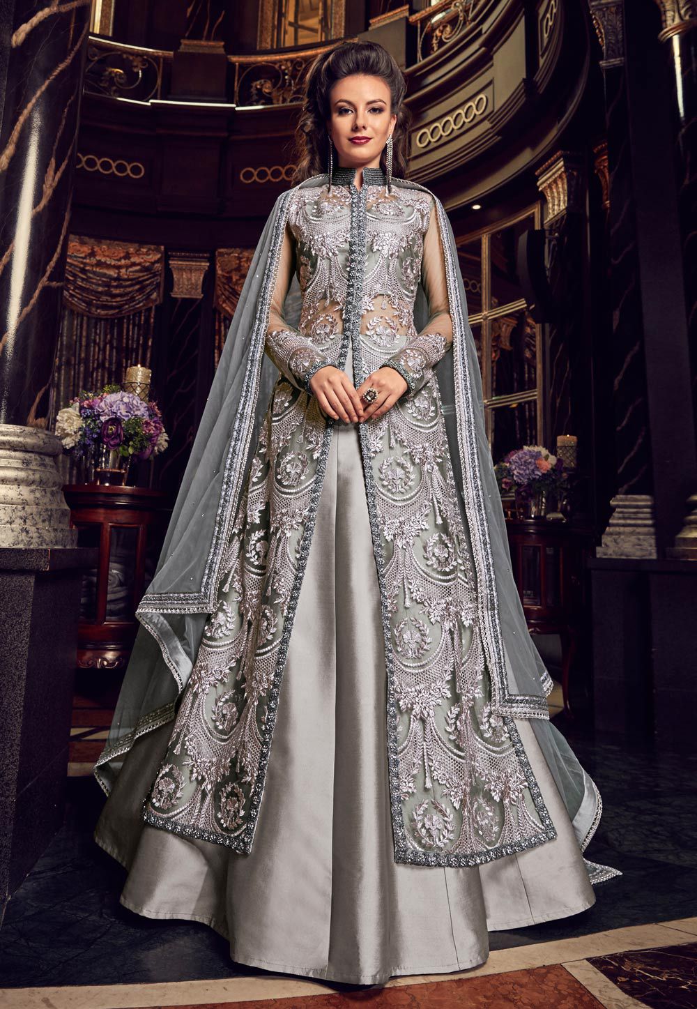 Silver indian wedding dress hotsell