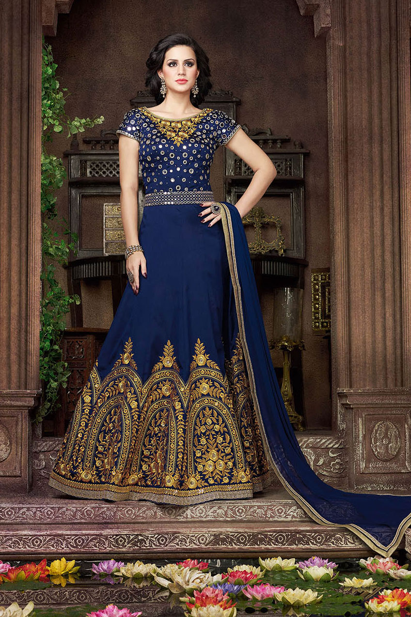 Ideas For Navy Blue Pakistani Bridal Dresses