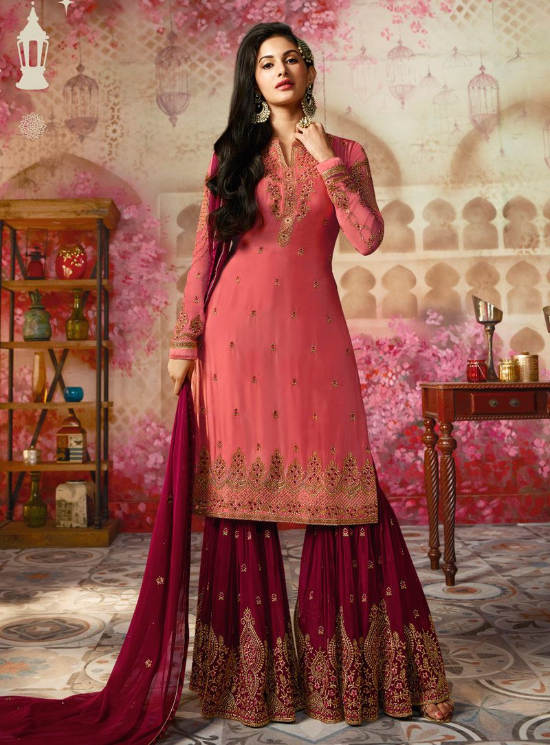 pink sharara bridal