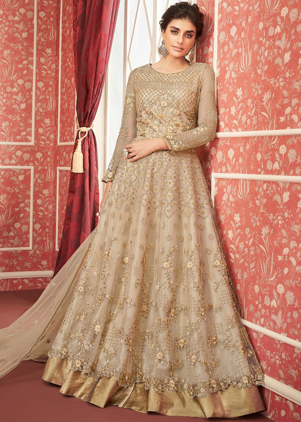 Rust Orange Party Wear Lehenga Choli | Latest Kurti Designs