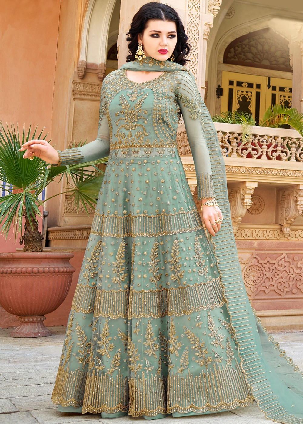 3/4 Sleeve Designer American Crepe Kurti with samosa lace and net  combination at Rs 165 in Surat