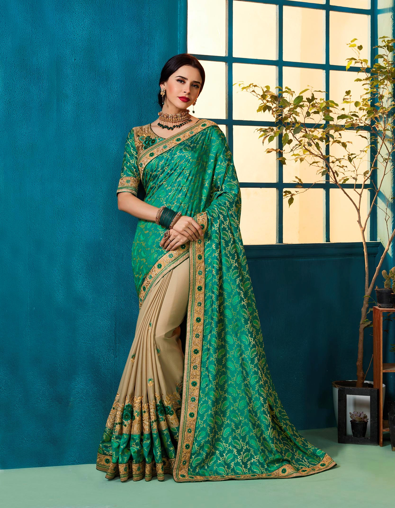 marriage party wear saree