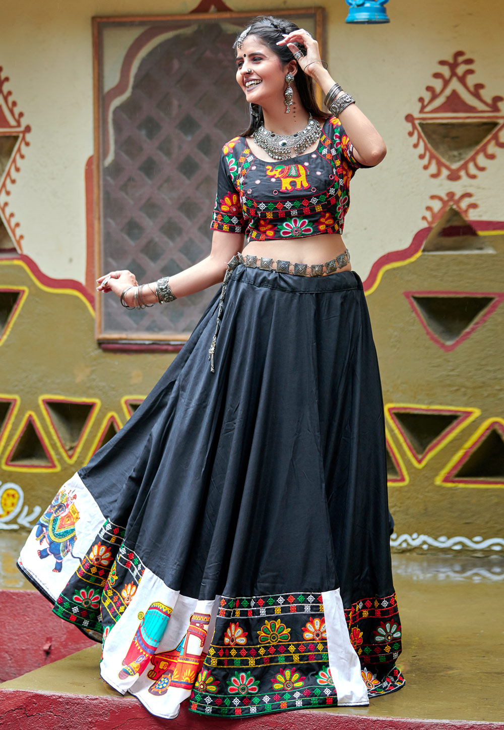 Grey chaniya choli on sale