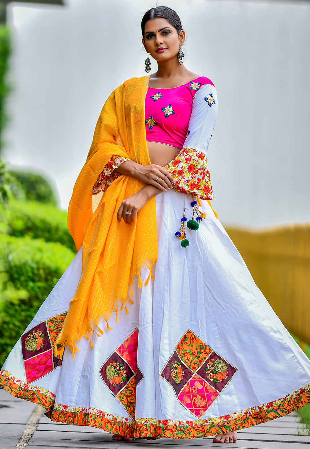 white navratri chaniya choli