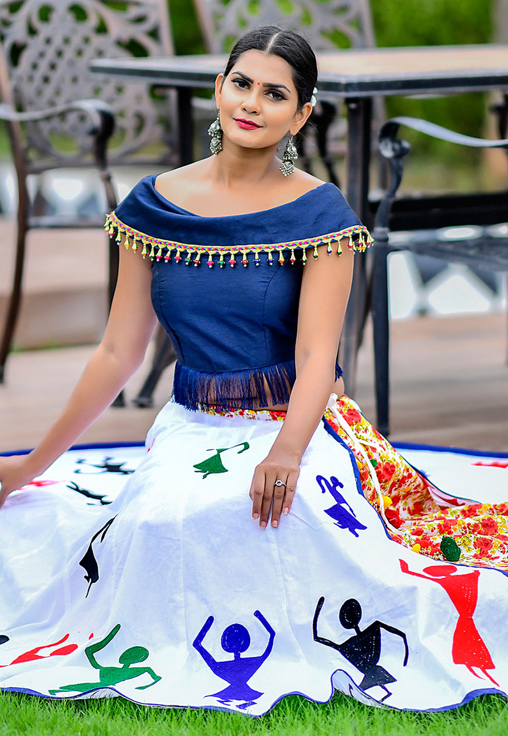 white navratri chaniya choli