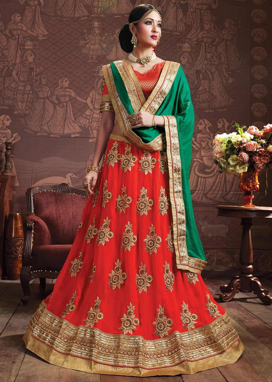 Georgette bridal lehenga hotsell