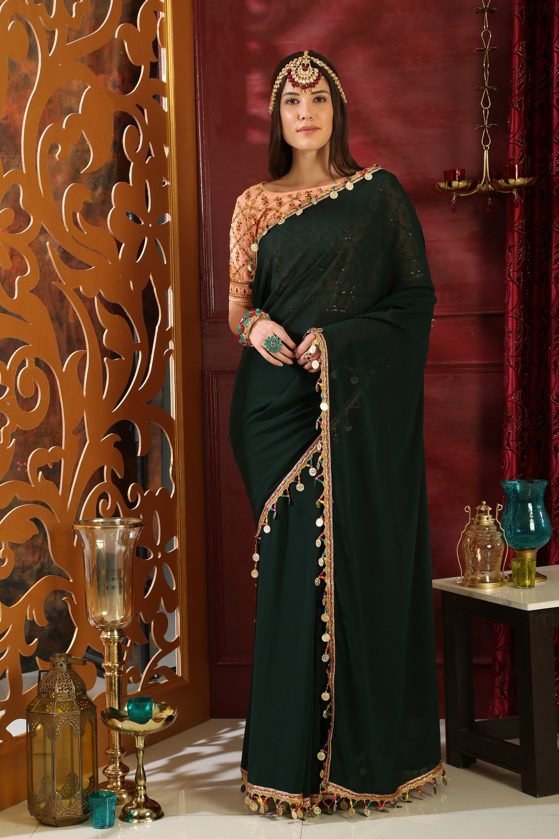 Pure georgette party wear sarees on sale