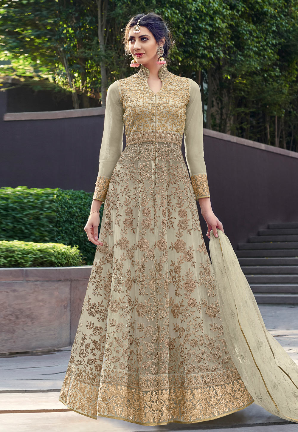 party wear indo western lehenga