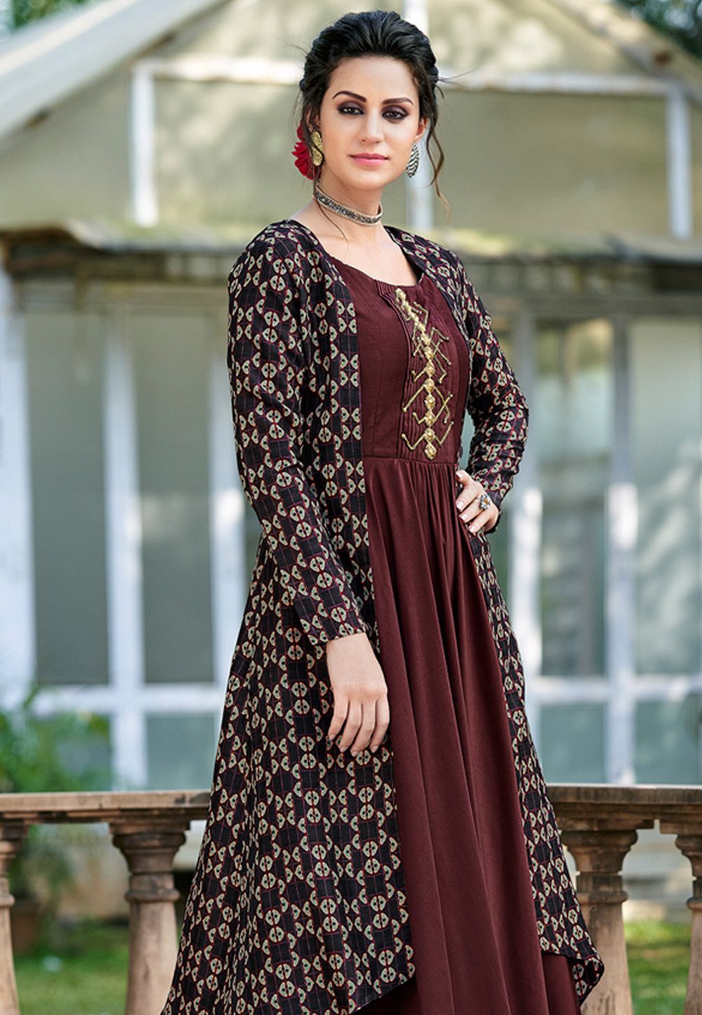 Kamali Couture – Oneside Jacket and Sleeve Full Flare Gown – Nikaza Asian  Couture