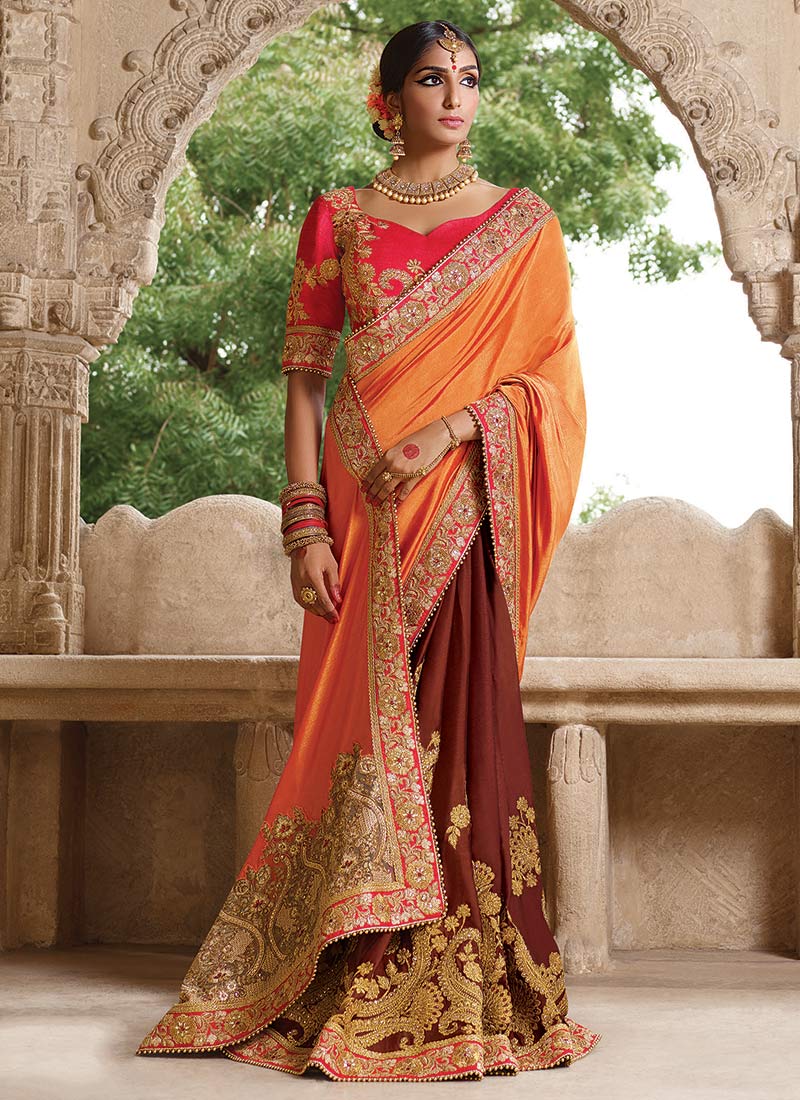 traditional lehenga | Silk saree blouse designs, Half saree designs,  Wedding lehenga designs