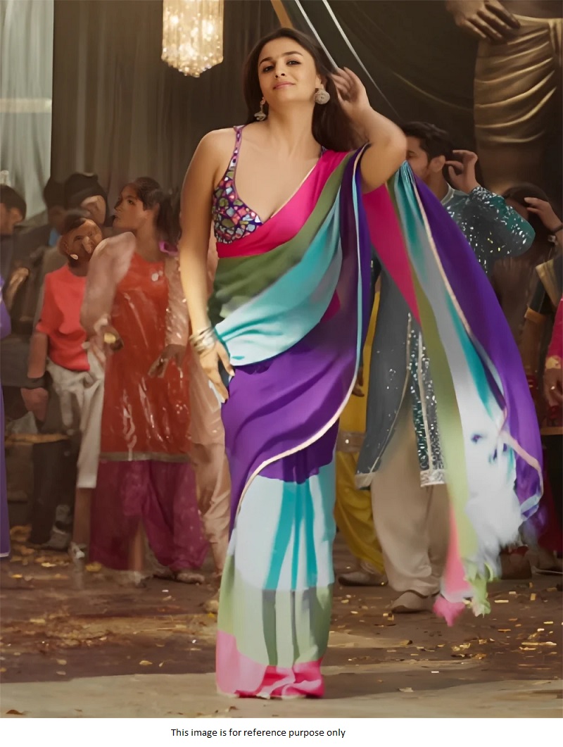 Kajal Agarwal in the song Kandangi.. Superb lehenga blue and red!! | Half  saree, Bollywood celebrities, Beautiful indian actress