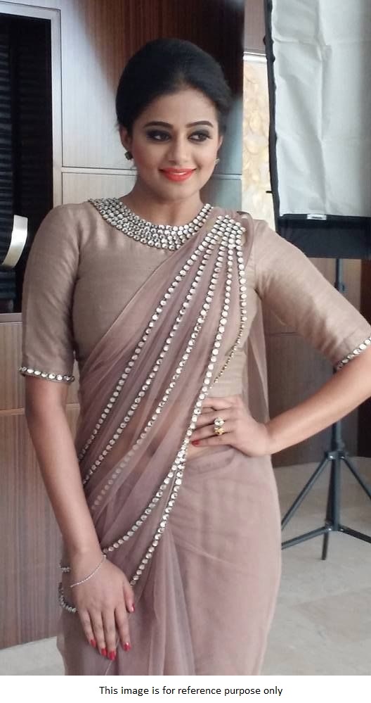 Bollywood Priyamani dust pink net designer saree df3113