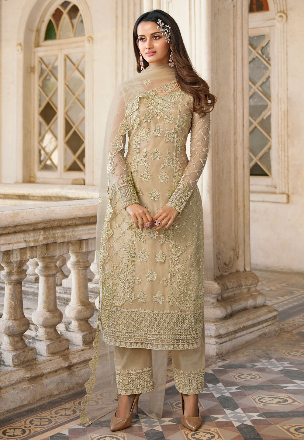 Pista Color Latest Designer Party Wear Georgette Salwar Suit – Fashionfy