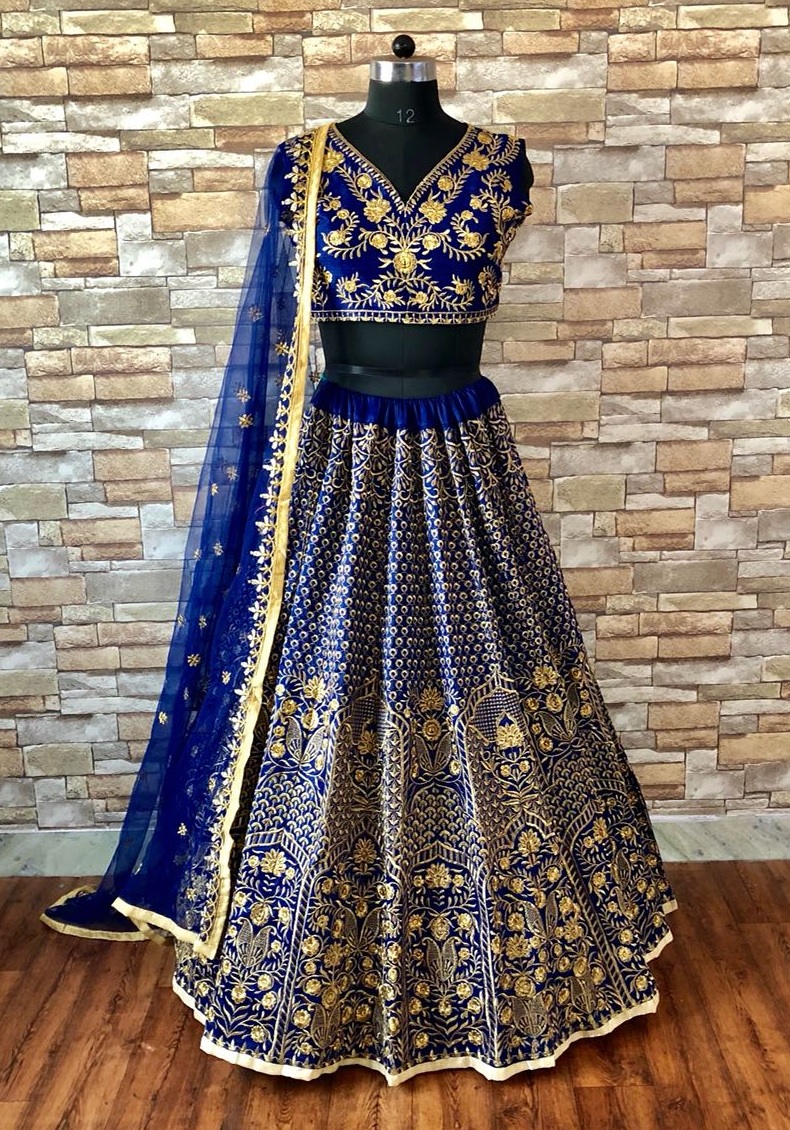 royal blue lehenga online shopping