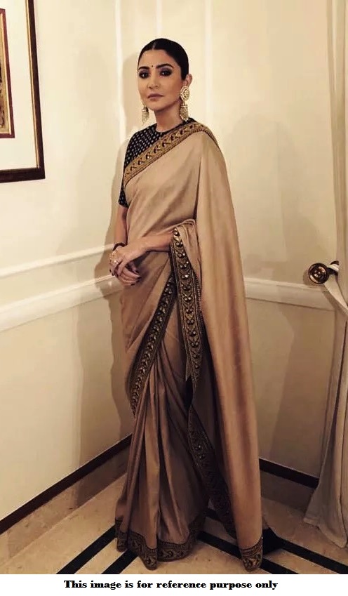 BuyBollywood Sabyasachi Inspired Anushka Sharma Cream silk saree from India