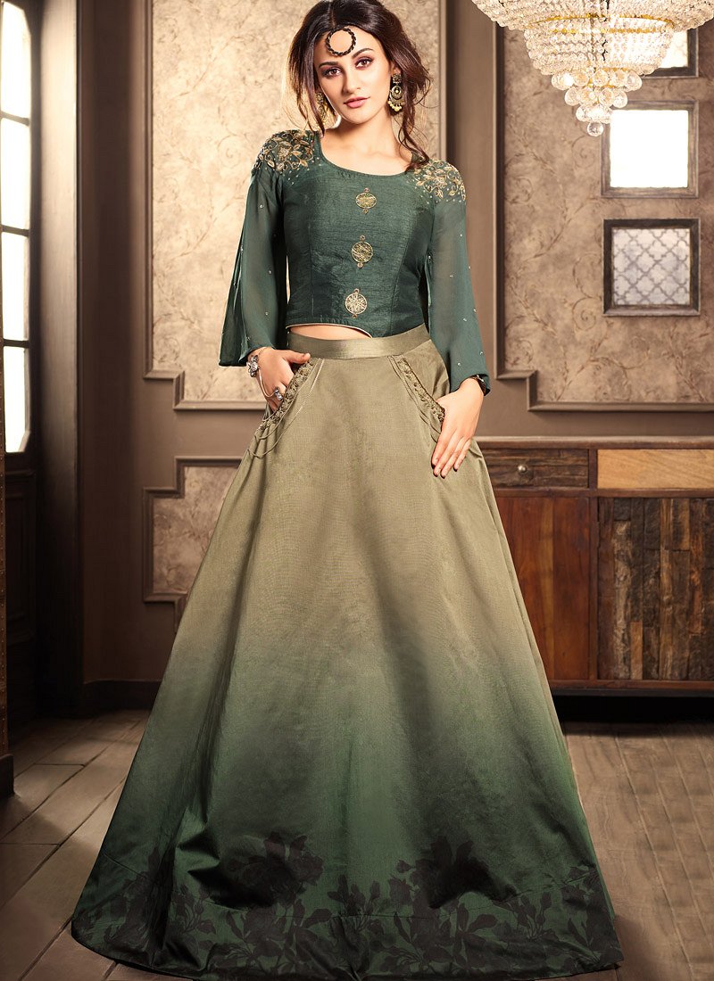 green colour bridal lehenga